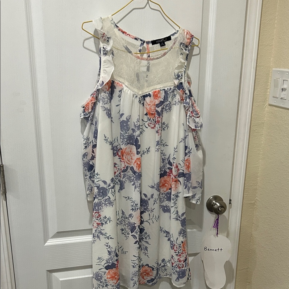 Heart Soul White and Blue Lace Dress